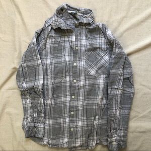 Old navy grey plaid flannel